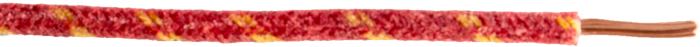 Electric wire; copper / PVC, red, cotton braided; tracer: yellow; 1.75 sq mm; gross weight: 18 g