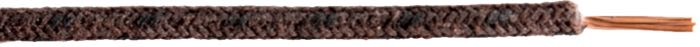 Electric wire; copper / PVC, brown, cotton braided; tracer: black; 1.75 sq mm; gross weight: 18 g