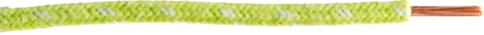 Electric wire; copper / PVC, green, cotton braided; tracer: white; 1.75 sq mm; gross weight: 18 g