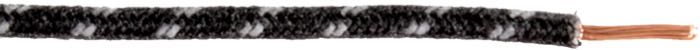 Electric wire; copper / PVC, black, cotton braided; tracer: white; 1.75 sq mm; gross weight: 18 g