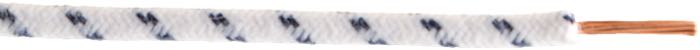 Electric wire; copper / PVC, white, cotton braided; tracer: black; 1.75 sq mm; gross weight: 30 g