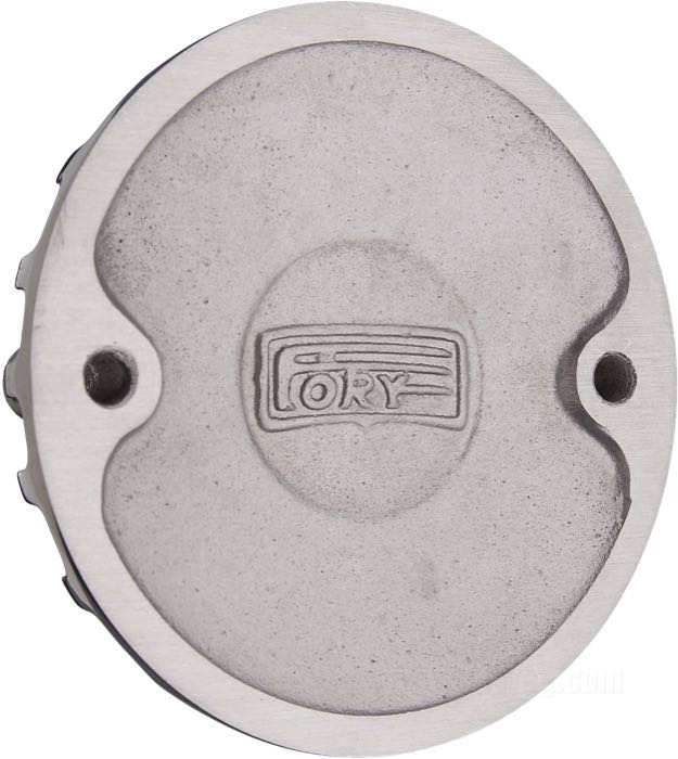 Cache d´allumage »Ribbed 7 Fin« de Fork; adaptable à Big Twin 1970-1998, Softail 1999, Sportster 1971-2020; alu coulé, poli; avec vis; Japon; poids brut: 150 g