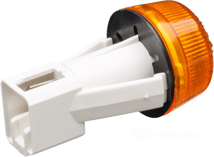 Intermitente para manillar; para Juego de puños / Manillar; plástico; tipo de bombilla: W5W; 12 V; 5 W; casquillo: W2.1x9.5d; sin bombilla; homologado E3; peso bruto: 10 g