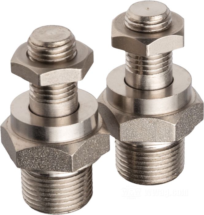 Plug kit by Competition Distributing; for Cylinder; fits IOE Twins 1925-1929; steel, nickel-plated, stud length = 1”; hex; wrench size: 1 ”; thread: 1/2”-18 / 3/4”-18; with nut and washer; replaces OEM HD 18-25; USA; gross weight: 210 g