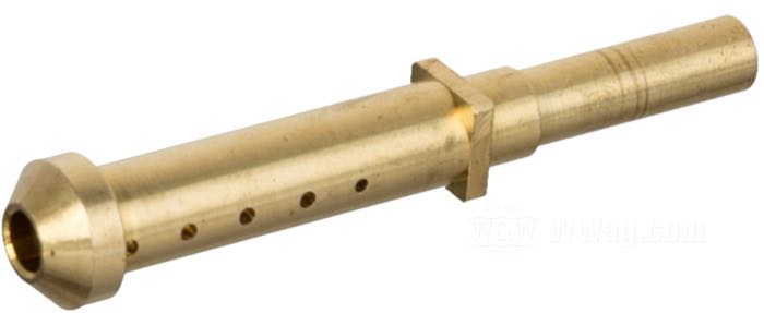 Main nozzle by Into The Wilderness; fits K-models 1952-1956; brass; for Linkert M-series carburetors; Carburetor type A: M53 / M53A1; replaces OEM HD 27331-52; gross weight: 9 g