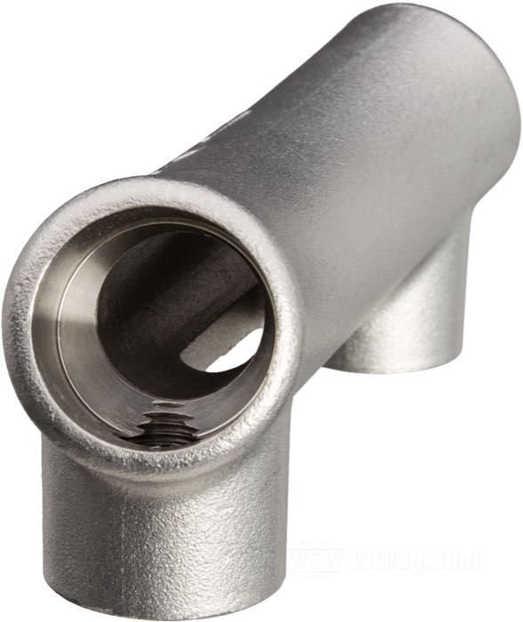 Partie centrale »Wave DIY« de DBBP; acier inox / acier inox coulé, naturel, distance des risers 3-1/2” (= 89 mm); Ø 1”; filetage: 1/2”-20; passage du faisceau: sans empreintes; Pays-Bas; poids brut: 568 g