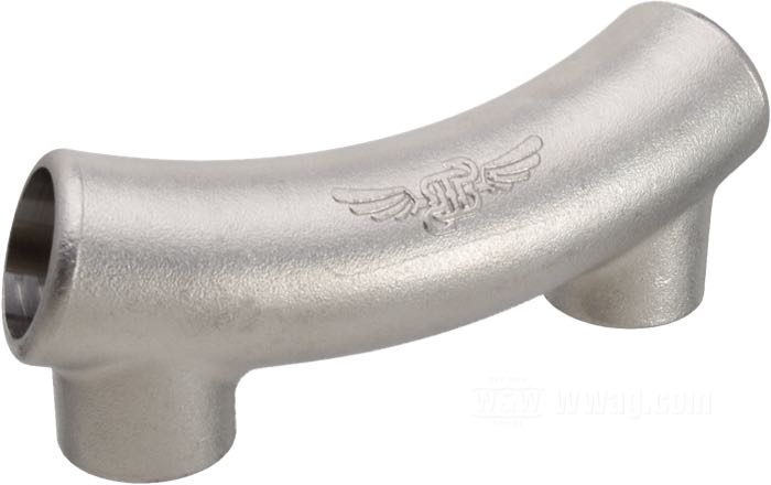 »Wave DIY« de DBBP; acero inoxidable / acero inox fundido, natural, distancia torretas 3-1/2” (= 89 mm); Ø 1”; colocación del mazo de cables: sin acanaladuras; rosca: 1/2”-20; Países Bajos