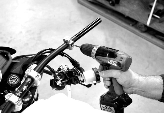 Drilling jig by LSL; for 1” Ø handlebars; with instructions; gross weight: 77 g