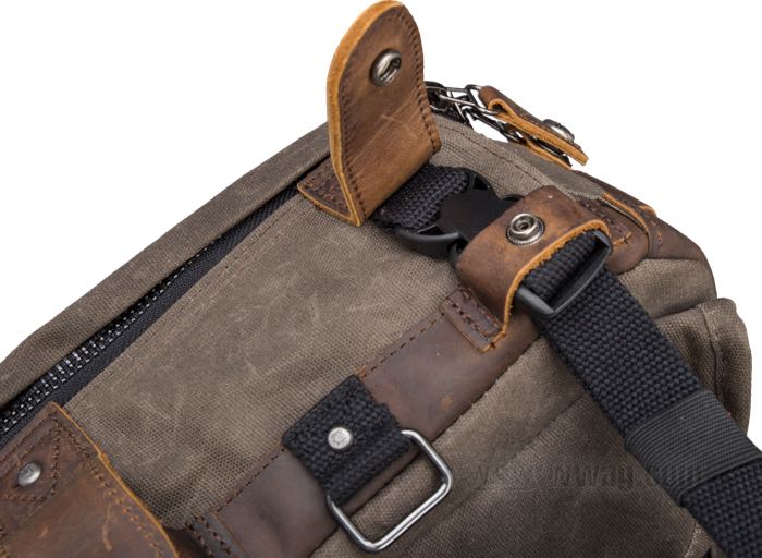 Borsa da serbatoio di Burly Brand; vacchetta / olona, marrone scuro; L x L x A: 29 x 30 x 18 cm; peso lordo: 2.36 kg