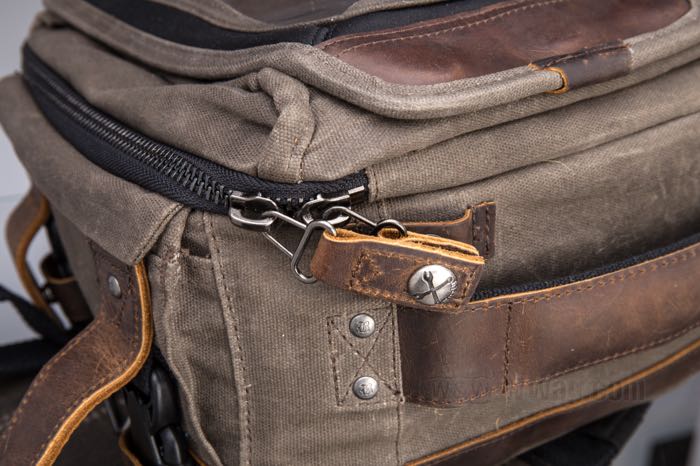 Borsa da serbatoio di Burly Brand; vacchetta / olona, marrone scuro; L x L x A: 29 x 30 x 18 cm; peso lordo: 2.36 kg