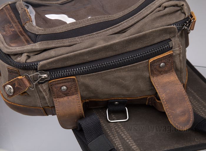 Borsa da serbatoio di Burly Brand; vacchetta / olona, marrone scuro; L x L x A: 29 x 30 x 18 cm; peso lordo: 2.36 kg