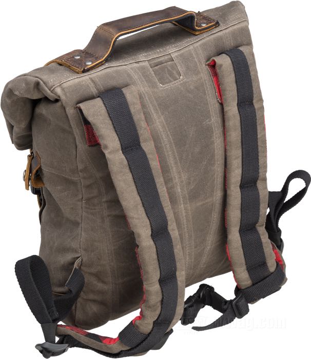Zaino di Burly Brand; vacchetta / olona, marrone scuro; L x A x P: 30 x 35 x 12 cm; peso lordo: 1.17 kg