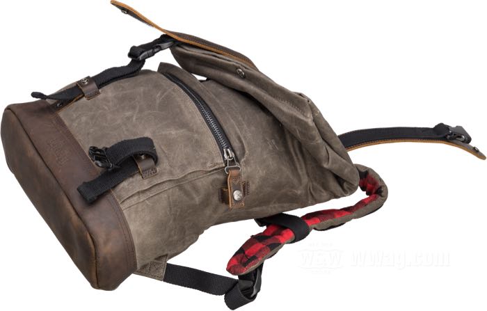 Zaino di Burly Brand; vacchetta / olona, marrone scuro; L x A x P: 30 x 35 x 12 cm; peso lordo: 1.17 kg