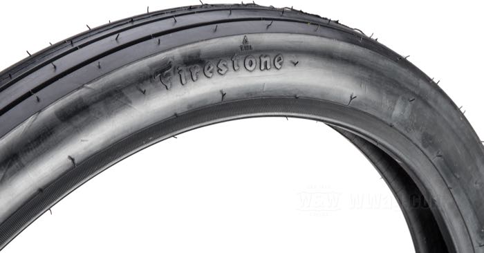 Reifen »Firestone Boardtrack Rib« von Coker Tire; Gummi / Stahl; Montageposition: vorne oder hinten; 2.75-21 45S; Schlauchreifen; zulässige Felgen min-max: 1.60 - 1.85; mit ECE R75 Prüfzeichen, mit DOT Prüfzeichen; Bruttogewicht: 3.58 kg