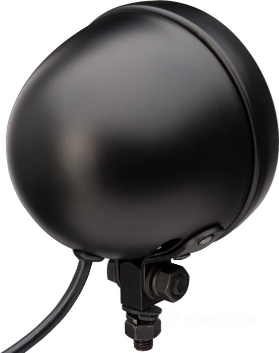 Zusatzscheinwerfer komplett von SpeedFire; Stahl, schwarz; Länge: 111 mm; Ø 119 mm; für Scheinwerfereinsatz (Ø): 4-1/2”; Glühlampen-Typ: LED; 12 V; 17 W; mit getöntem LED Lampeneinsatz; mit Montageblock; Bruttogewicht: 1.6 kg