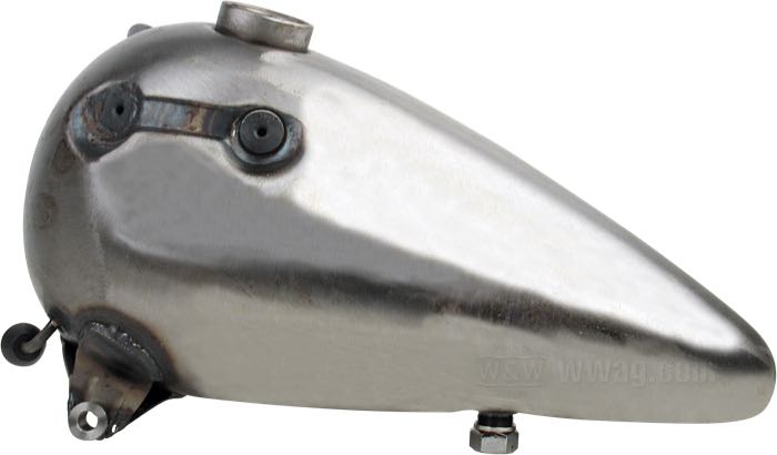 Depósito de gasolina »3.5 gal Hand Shift«; apropiado para modelos con cambio de velocidad a mano 1947→; acero; volumen: 13 l; tapón necesario: cierre de bayoneta 1955-1982; grifo de gasolina necesario: M22 x 1; grifo de gasolina necesario: M22 x 1; peso bruto: 7.84 kg