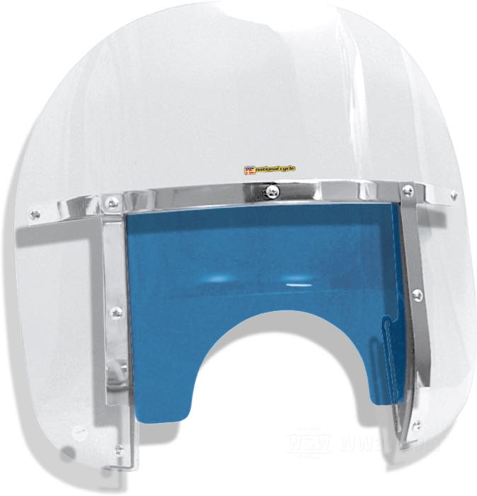 Screen; for beaded windshields; fits FLH →1984; adjustable; Lexan, blue; gross weight: 200 g