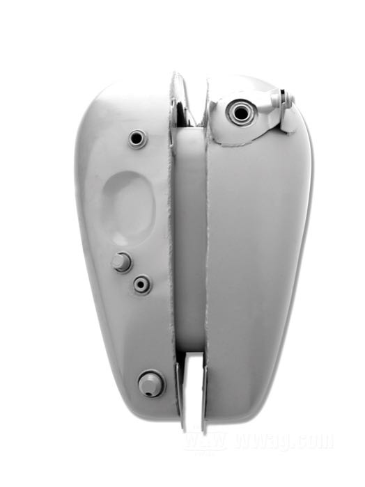 Benzin- und Öltanks; passend für 750cc Flathead Solo, Servi-Car 1937-1946; Stahlblech; erforderlicher Benzinhahn: 3/4”-18 HD Push/Pull; ersetzt OEM HD 61237-51; Bruttogewicht: 7.7 kg