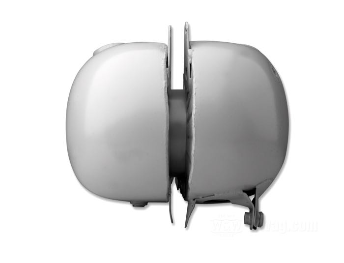 Benzin- und Öltanks; passend für 750cc Flathead Solo, Servi-Car 1937-1946; Stahlblech; erforderlicher Benzinhahn: 3/4”-18 HD Push/Pull; ersetzt OEM HD 61237-51; Bruttogewicht: 7.7 kg