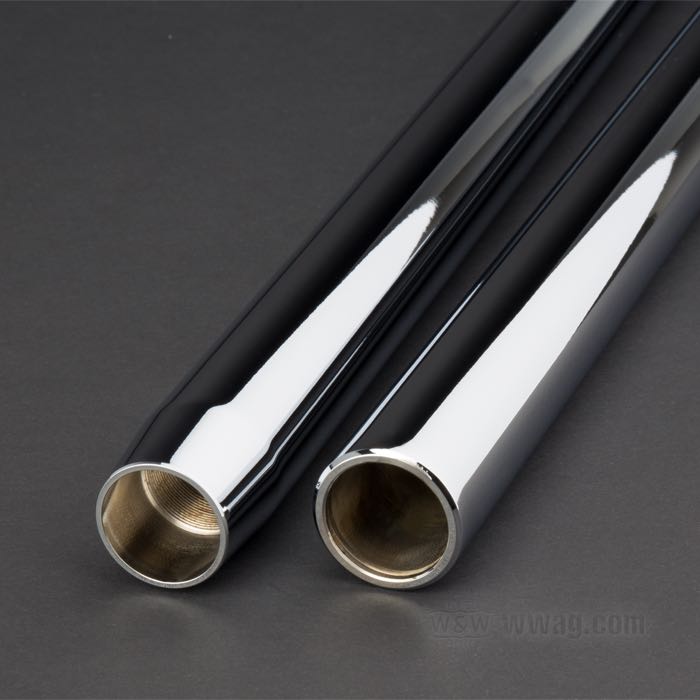 Steli di forcella; per forcella Kayaba; atto per Sportster 1973-1974, FX 1973-1977; acciaio, cromato a specchio; lunghezza: 598 mm; Ø 35 mm; sovra-/sottomisura: ±0 ”; rimpiazza OEM HD 45977-73; peso lordo: 4.63 kg