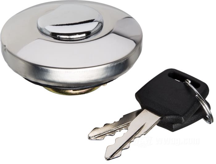 Tankdeckel von Easyriders; für Easyriders Stretched Aluminum Tanks; Edelstahl, poliert, abschließbar, mit 2 Schlüsseln; Tankdeckeldurchmesser Ø: 64; Bruttogewicht: 143 g