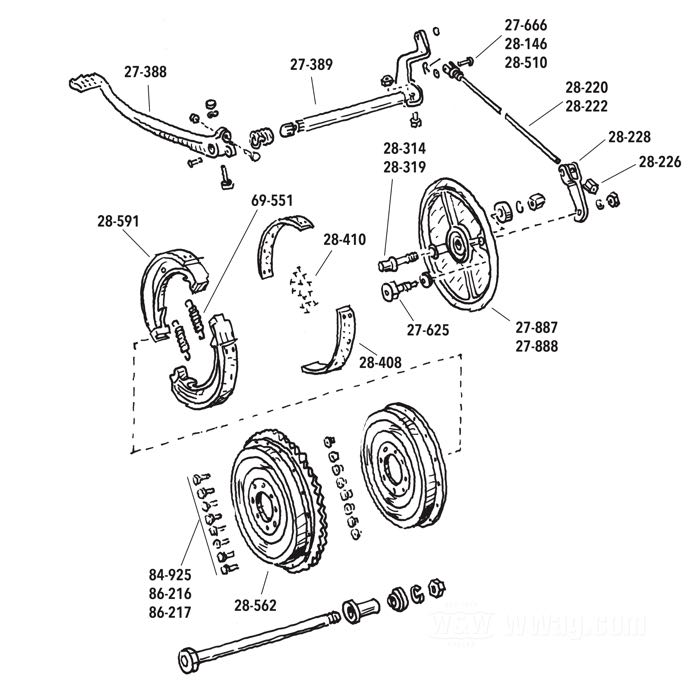 Pedal de freno; apropiado para K/KH/XL/XLH/XLCH 1952-1974; acero, cincado; reemplaza OEM HD 42410-52; peso bruto: 780 g