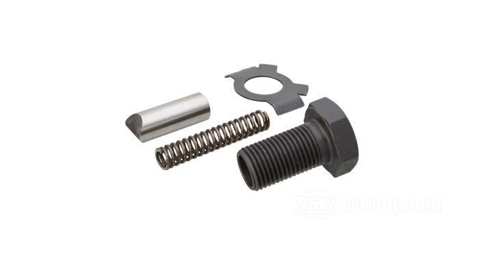 Garra de cambio de Colony; para lleva de cambio; apropiado para Big Twins 1952–early 1976; acero, parkerizado; con bulon, resorte y arandela de seguridad; reemplaza OEM HD 34062-52, 34064-52, 34068-52A y 34066-52; EE. UU.; peso bruto: 57 g
