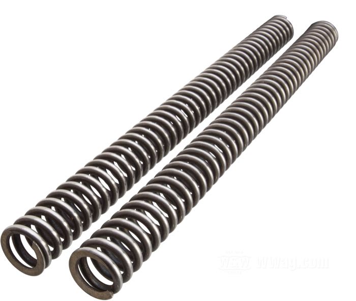Jeu de ressorts de fourche; pour fourches GP35 Racing; jusqu’à 220 kg, tension de ressort: 10 N/mm; acier, naturel; longueur: 350 mm; poids brut: 700 g