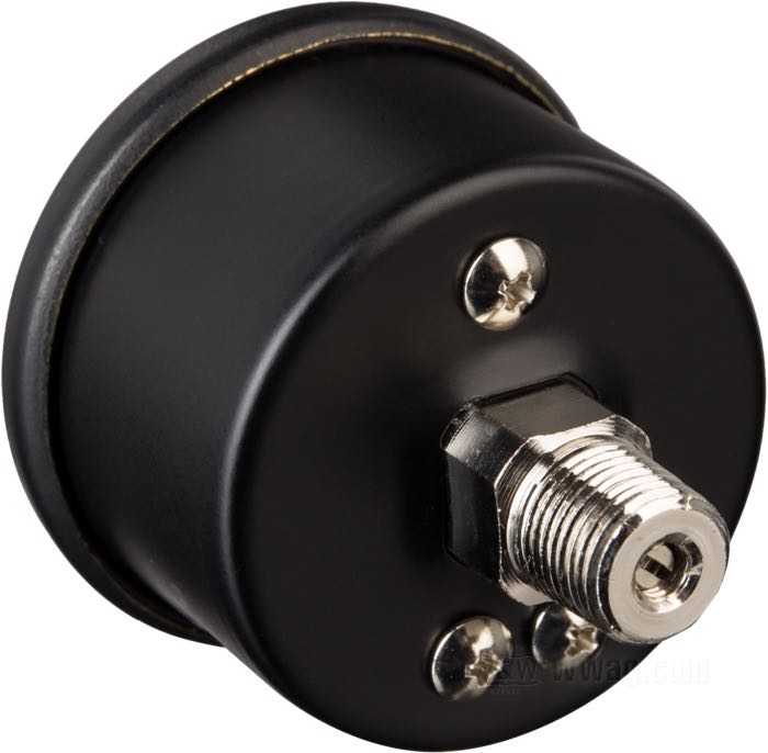 Indicador de presión de aceite de PanAm; acero / vidrio acrílico, negro, 0-60 psi; Ø 40 mm; Esfera: negro; rosca: 1/8”-27 NPT; peso bruto: 103 g