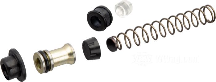Kit de réparation; pour Maître-cylindre frein à main; adaptable à modèles avec freinage simple disque de 1984-1995; avec alésage de 9/16“; aluminium / nylon / acier à ressort / caoutchouc; poids brut: 27 g