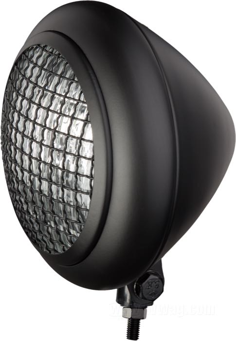 Phare complet »Baja« de Bates; acier, noir mat, peint; Ø 168 mm; pour optique (Ø): 5-3/4”; type ampoule: H4; 12 V; 60/55 W; culot: P43t; avec ampoule 12 V; avec optique; avec le support; poids brut: 1.29 kg