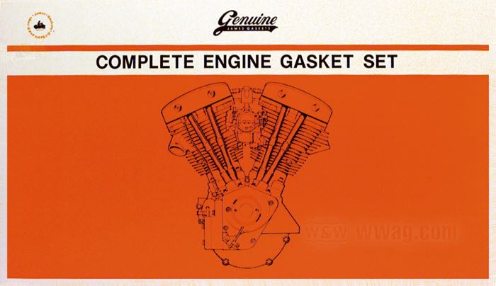 Dichtsatz »Standard« von James Gaskets; für Motor; passend für Evo Big Twin 1984-1991; Gummi / Stahl / Silikon; ersetzt OEM HD 17035-83B; USA; Bruttogewicht: 320 g