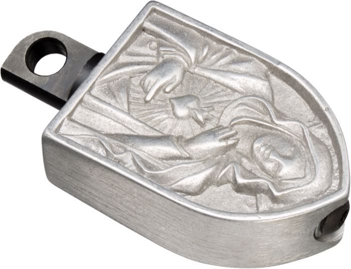 Kicker pedal »Virgin Mary« by Infernal Combustion; cast aluminum / steel, bare; length x width: 85 x 61 mm; with small parts; USA; gross weight: 448 g