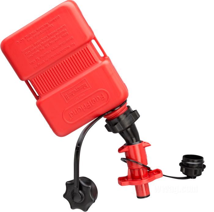 Filler system »Bike Filler« by hünersdorff; for Jerrycan; plastic, black / red; length: 160 mm; Germany; gross weight: 101 g
