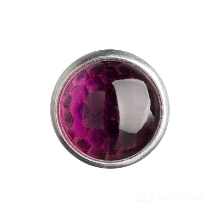 Reflector »Smooth Small« by Red Fox; glass / steel / aluminum, purple; length: 10 mm; Ø 18 mm; thread: M6; with hex nut and lockwasher; USA; gross weight: 9 g
