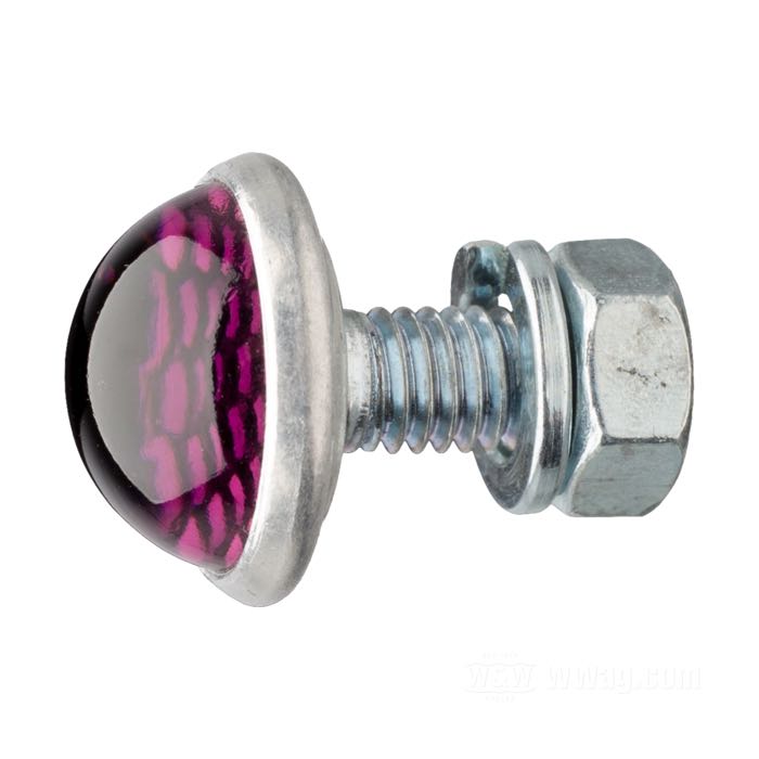 Reflector »Smooth Small« by Red Fox; glass / steel / aluminum, purple; length: 10 mm; Ø 18 mm; thread: M6; with hex nut and lockwasher; USA; gross weight: 9 g