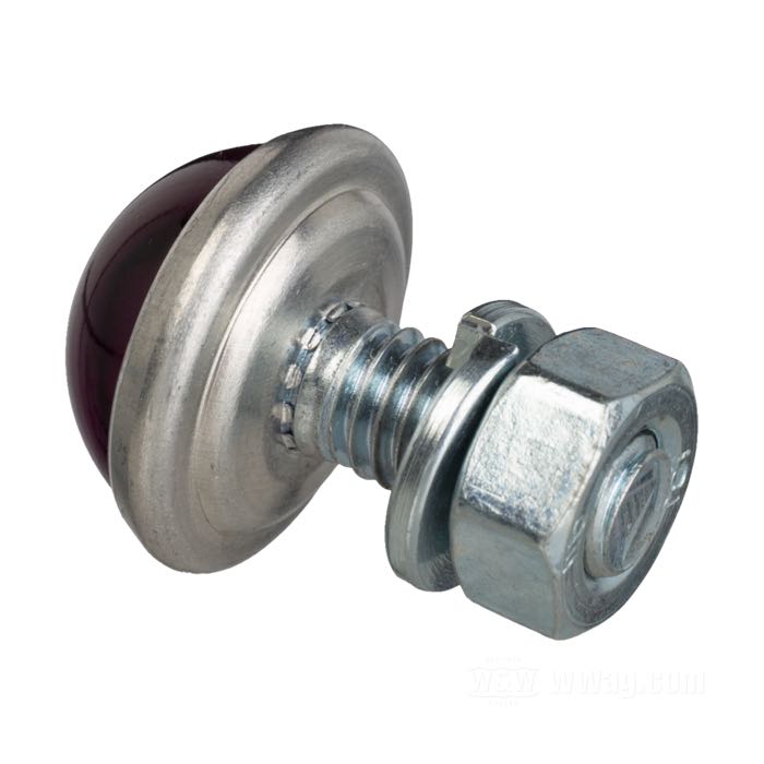 Reflector »Smooth Small« by Red Fox; glass / steel / aluminum, purple; length: 10 mm; Ø 18 mm; thread: M6; with hex nut and lockwasher; USA; gross weight: 9 g