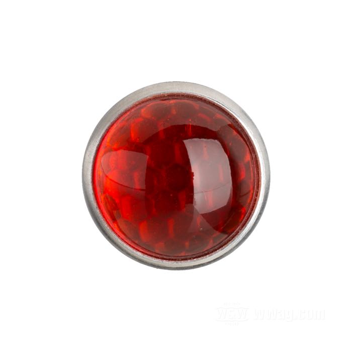 Reflector »Smooth Small« by Red Fox; glass / steel / aluminum, red; length: 10 mm; Ø 18 mm; thread: M6; with hex nut and lockwasher; USA; gross weight: 9 g