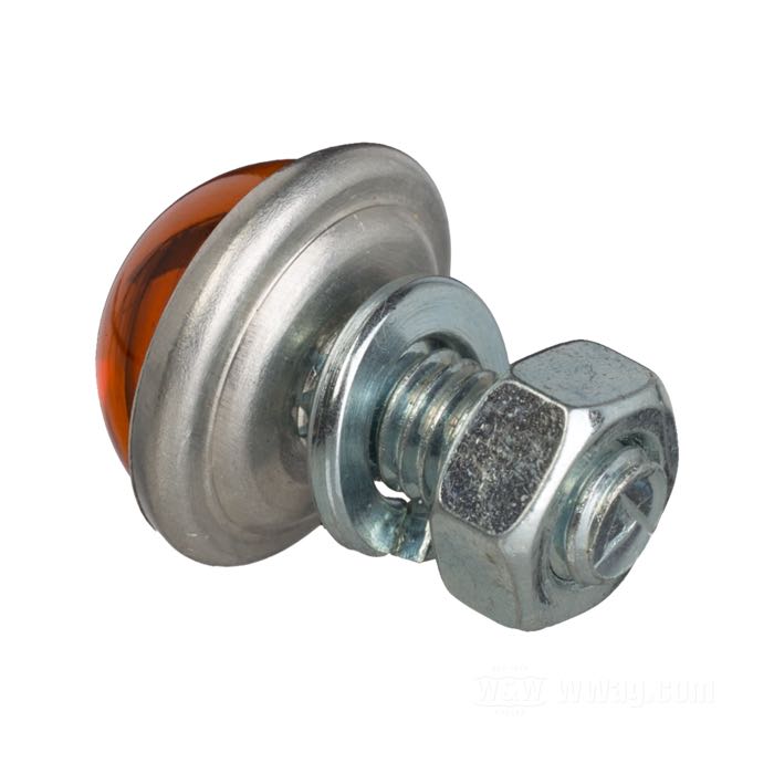 Reflector »Smooth Small« by Red Fox; glass / steel / aluminum, red; length: 10 mm; Ø 18 mm; thread: M6; with hex nut and lockwasher; USA; gross weight: 9 g