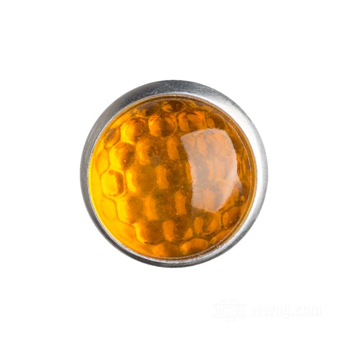 Reflector »Smooth Small« by Red Fox; glass / steel / aluminum, amber; length: 10 mm; Ø 18 mm; thread: M6; with hex nut and lockwasher; USA; gross weight: 9 g