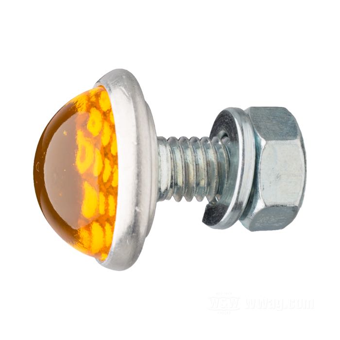 Reflector »Smooth Small« by Red Fox; glass / steel / aluminum, amber; length: 10 mm; Ø 18 mm; thread: M6; with hex nut and lockwasher; USA; gross weight: 9 g