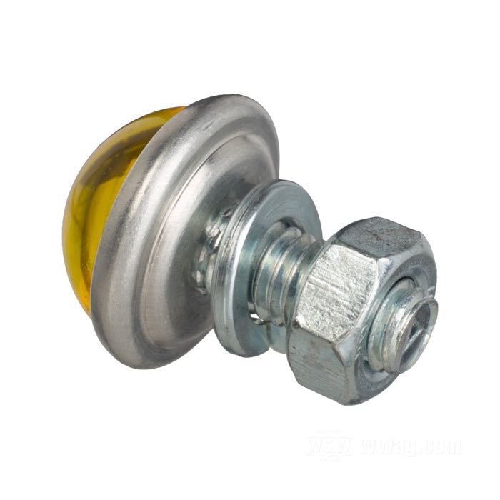 Reflector »Smooth Small« by Red Fox; glass / steel / aluminum, amber; length: 10 mm; Ø 18 mm; thread: M6; with hex nut and lockwasher; USA; gross weight: 9 g