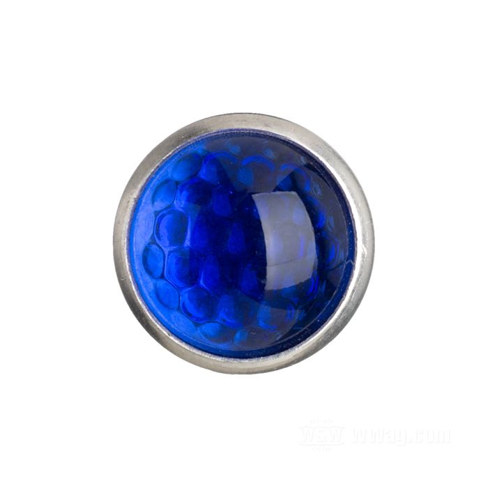 Reflector »Smooth Small« by Red Fox; glass / steel / aluminum, blue; length: 10 mm; Ø 18 mm; thread: M6; with hex nut and lockwasher; USA; gross weight: 9 g