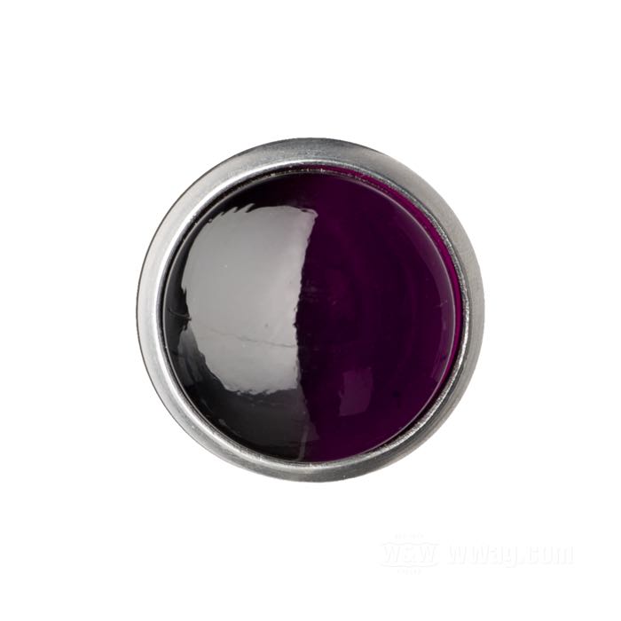 Reflector »Glo-Brite Saddlebag Original Style« by Red Fox; glass / steel / aluminum, dark purple; length: 18 mm; Ø 25 mm; thread: #12-24; with nut and lockwasher; USA; gross weight: 18 g