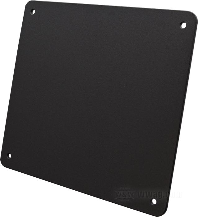 Base de matrícula; aluminio, negro mate, recubierto en epoxy; ancho x alto: 180 x 200 mm; espesor: 3 mm; Francia; peso bruto: 322 g