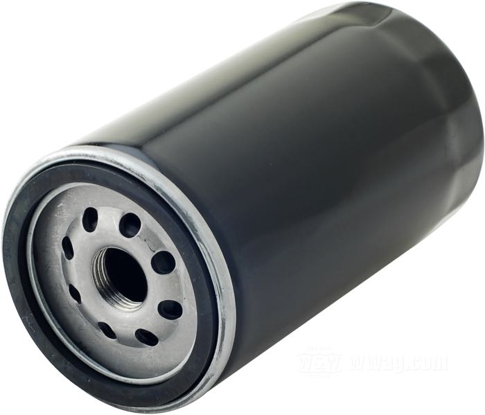 Oil filter cartridge »Standard«; fits Dyna Evolution 1991-1998; steel / paper, gloss black; length: 14 cm; thread: 3/4”-16; with check valve; with relief valve; pore size: ca. 10 μm; replaces OEM HD 63812-90; gross weight: 380 g