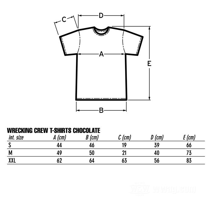 T-shirt by Wrecking Crew; cotton 150 g/m², chocolate; size: S; gross weight: 189 g
