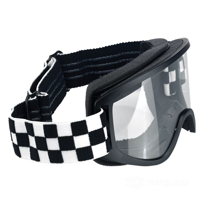 Occhiali »Moto Checkered« di Biltwell Inc.; plastica / policarbonato, nero; può essere portata sopra gli occhiali da vista e occhiali da sole; peso lordo: 149 g