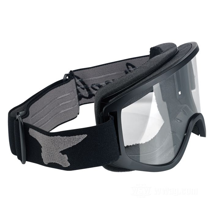 Occhiali »Moto Script and Logo« di Biltwell Inc.; plastica / policarbonato, nero; può essere portata sopra gli occhiali da vista e occhiali da sole; peso lordo: 149 g