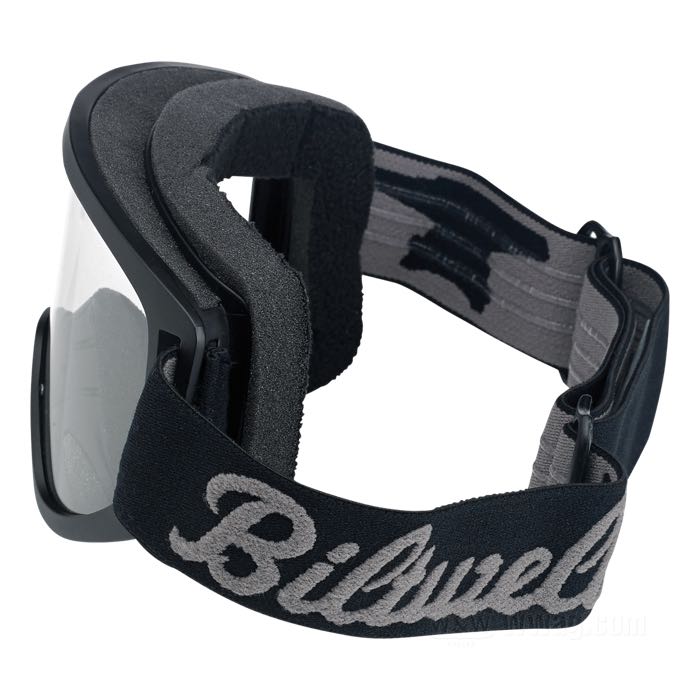 Occhiali »Moto Script and Logo« di Biltwell Inc.; plastica / policarbonato, nero; può essere portata sopra gli occhiali da vista e occhiali da sole; peso lordo: 149 g